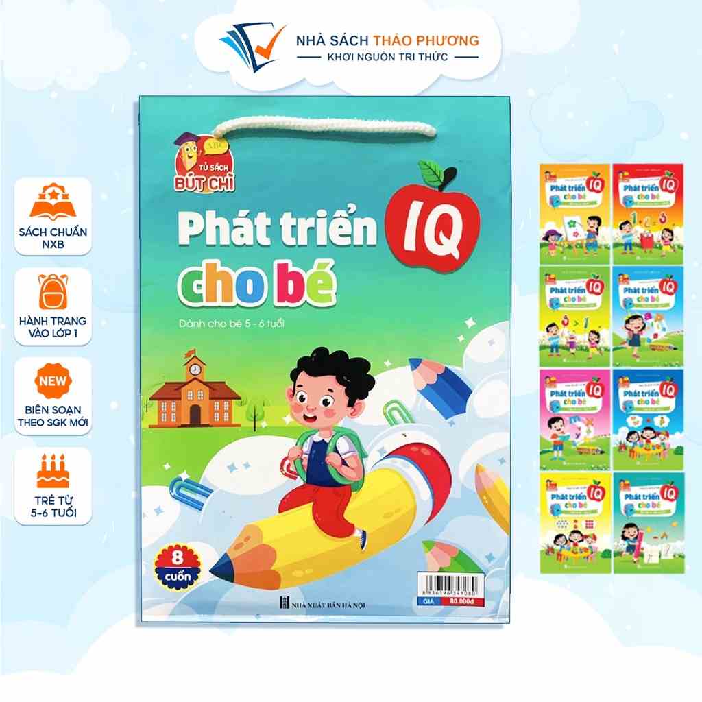 Sách - Bộ phát triển IQ cho bé 5 đến 6 tuổi (Combo 8 quyển)