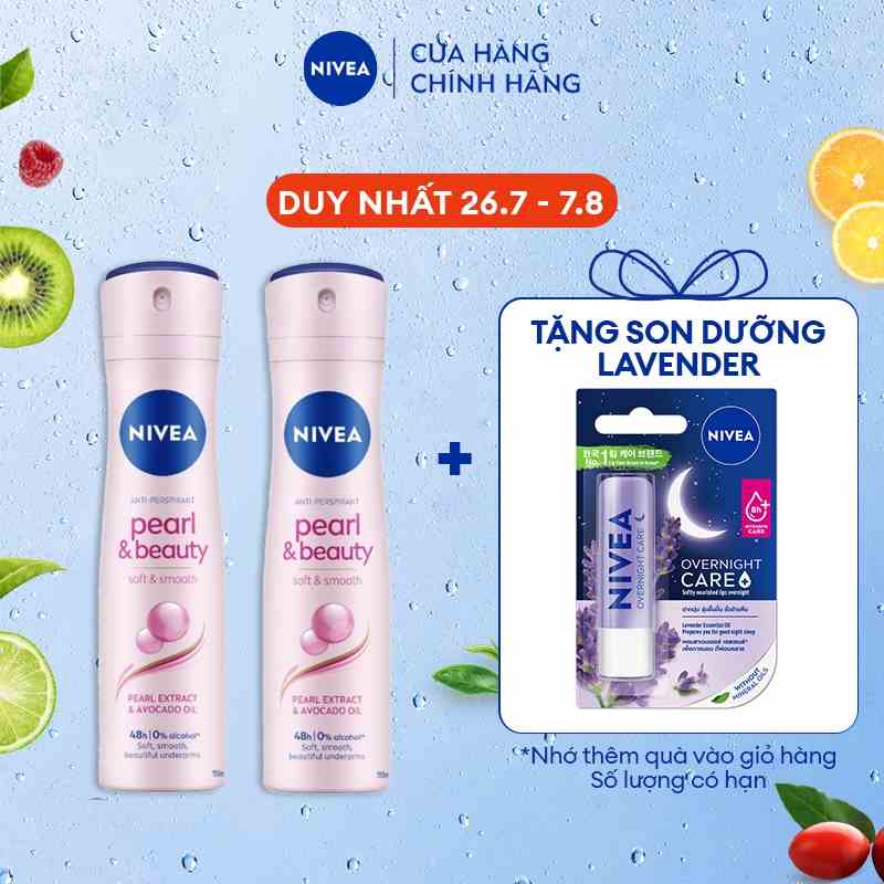 Bộ 2 Xịt ngăn mùi NIVEA Pearl & Beauty ngọc trai quyến rũ (150ml/chai) - 83731