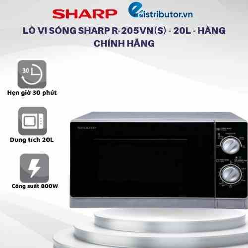 Lò Vi Sóng Sharp R-205VN(S) - 20L - Hàng chính hãng