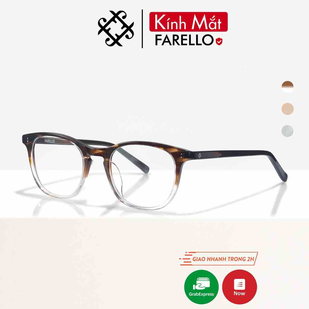 [Mã BMLTA35 giảm đến 35K đơn 99K] Gọng kính nam nữ cao cấp FARELLO Amber mắt tròn Acetate bền dẻo thiết kế hiện đại