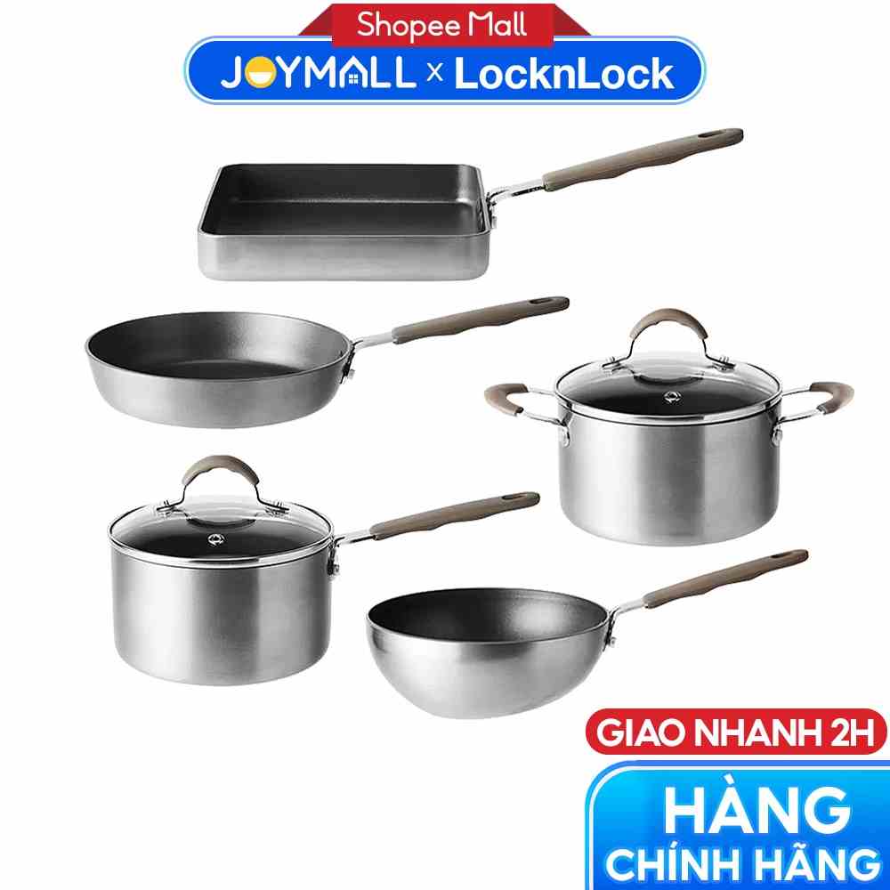 Nồi chảo Lock&Lock nhôm chống dính mini Handycook nhiều size - Hàng chính hãng, không dùng trên bếp từ - JoyMall