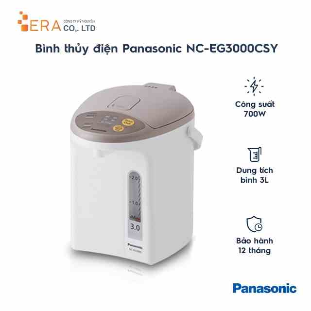 [Mã BMLTA35 giảm đến 35K đơn 99K] Bình thủy điện Panasonic PABT-NC-EG3000CSY 3L