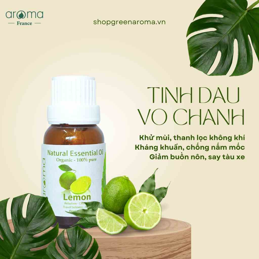 [Mã BMLTB200 giảm đến 100K đơn 499K] Tinh Dầu Thiên Nhiên / AROMA / Vỏ Chanh - Lemon Essential Oil 10ml