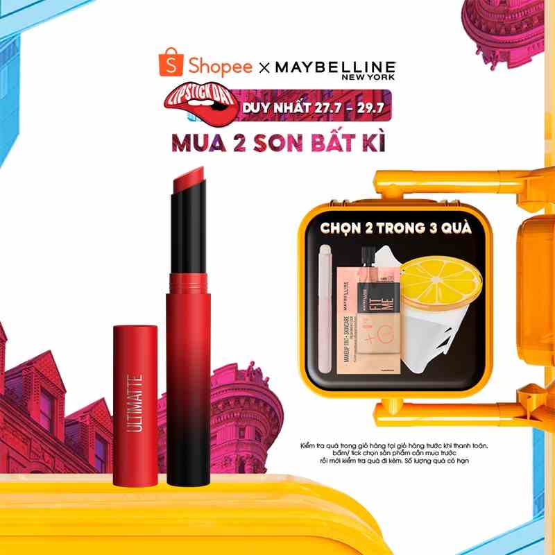 Son Lì Mịn Môi Siêu Nhẹ Cao Cấp Maybelline New York Color Sensational Ultimatte 1.7g