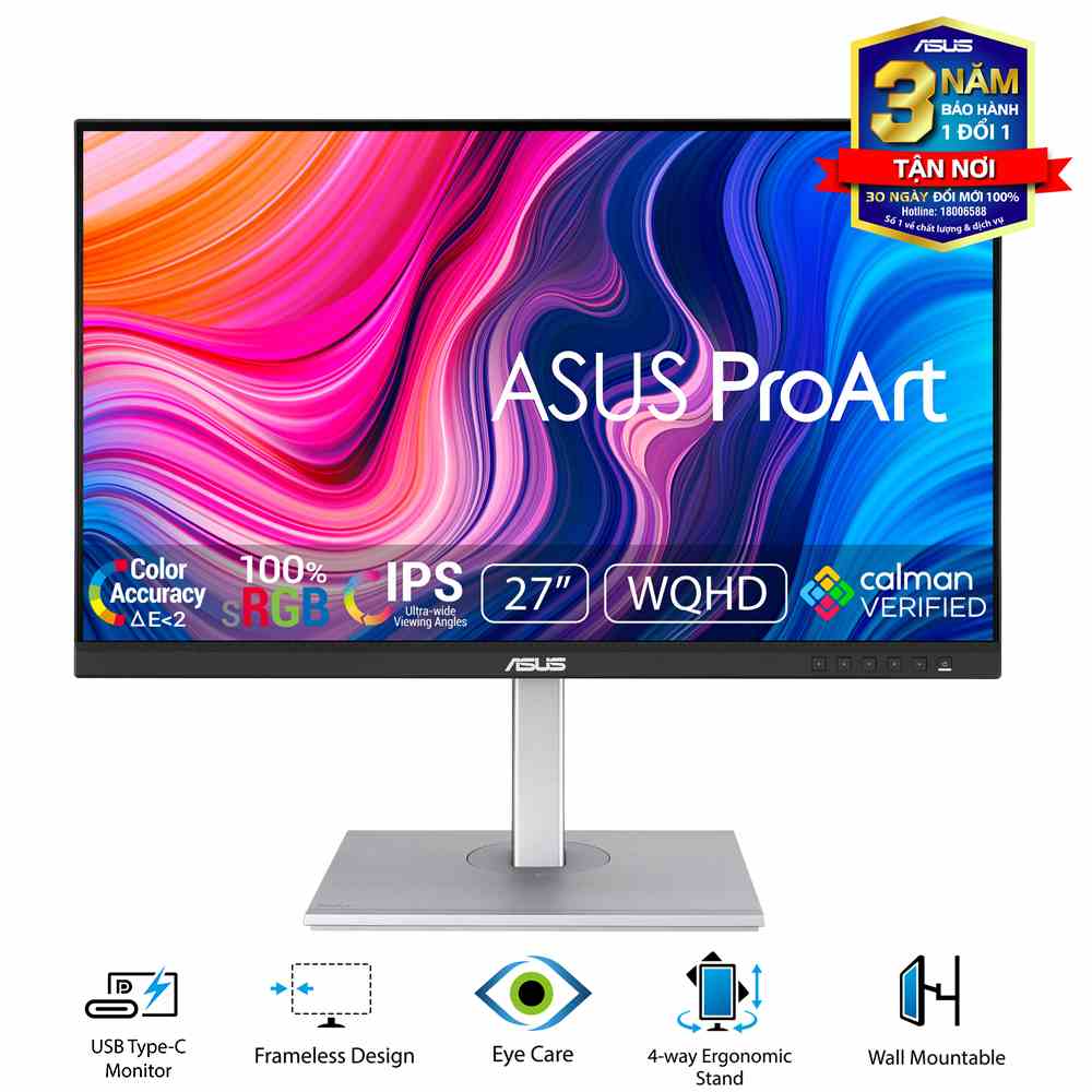 [Tặng 3 Tháng Adobe] Màn hình máy tính ASUS ProArt PA278CV 27 WQHD/IPS 2K