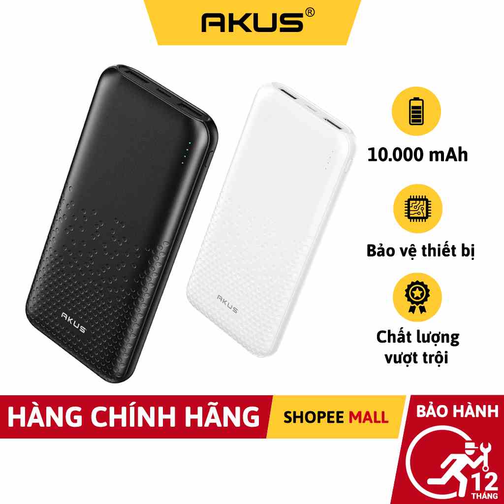 Sạc dự phòng 10000 mAh AKUS DP130 - HÀNG CHÍNH HÃNG