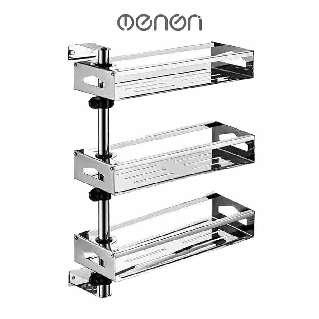 Kệ Gia Vị Nhà Bếp Xoay 180 Độ INOX SUS304 Lắp Đặt Dán Tường Hoặc Khoan - OENON