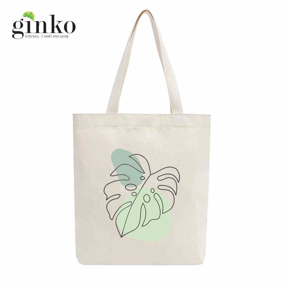 [Mã BMLTA35 giảm đến 35K đơn 99K] Túi tote vải mộc GINKO dây kéo in hình Minimalism Art M108