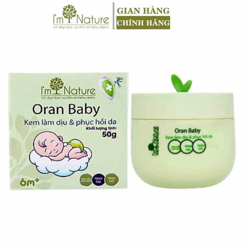 Kem Bôi Muỗi Đốt Cho Bé Oran Baby IM NATURE Da Bị Côn Trùng Cắn Ngứa Bảo Vệ Trẻ Suốt 6-8 Tiếng 50gr