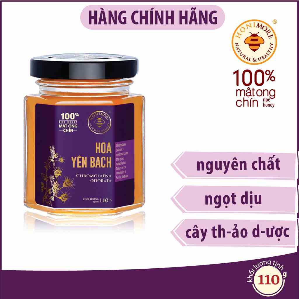 [Mã BMLT35] Mật ong nguyên chất Honimore hoa Yên Bạch 110g tăng cường sức đề kháng, tốt cho dạ dày, làm đẹp da