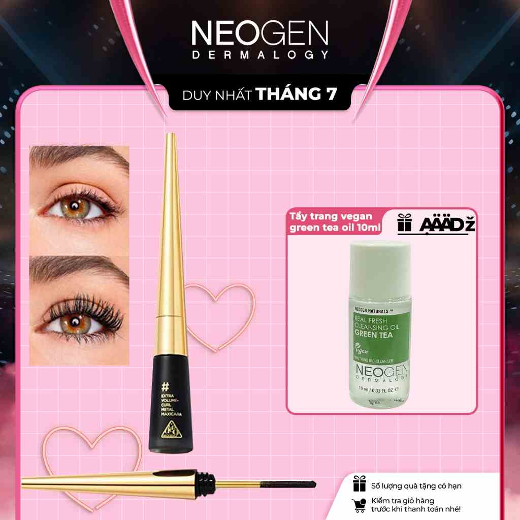 [02/2024] Mascara Kim Loại Giữ Mi Cong Và Dài Trong 33 Giờ Neogen Dermalogy Extra Volume Curl Metal Maxicara 01 Black 4m