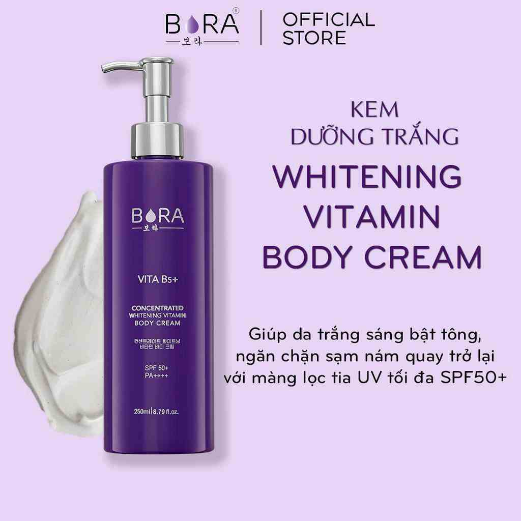 [Mã BMLTB200 giảm đến 100K đơn 499K] Kem Dưỡng Trắng Toàn Thân BORA VITAMIN BODY CREAM Chai 250ml