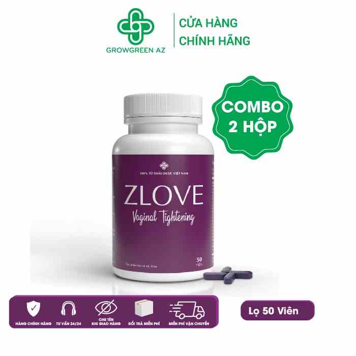 Combo 2 Hộp Zlove - Se Khít Làm Hồng Vùng Kín, Tăng Cường Nội Tiết Tố Nữ ( Hộp 50 Viên )