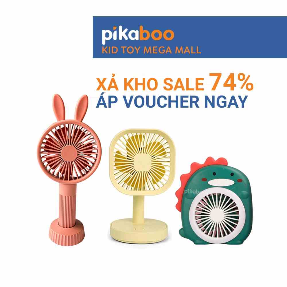 (XẢ KHO 74%) Quạt tích điện mini cao cấp Pikaboo, có sạc USB, động cơ khỏe chạy êm, gió mạnh, chất liệu an toàn cho bé