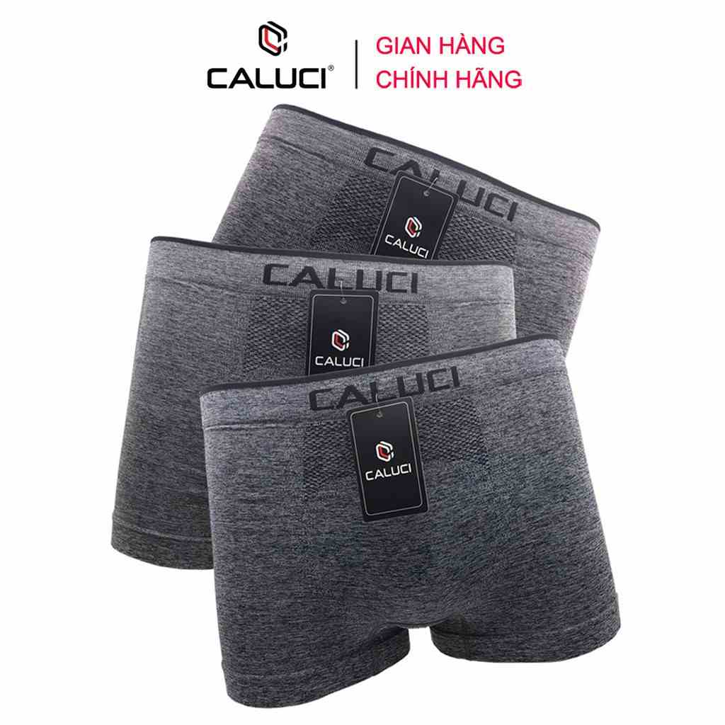 [Mã BMLTB35 giảm đến 35K đơn 99K] Combo 3 quần lót nam Boxer CALUCI CA13, sịp đùi dệt liền cao cấp, mềm mịn, co giãn tốt