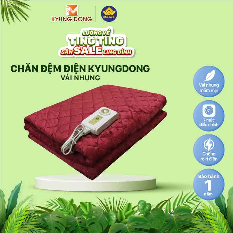 [ẢNH THẬT] Chăn đệm điện Kyung Dong vải Nhung