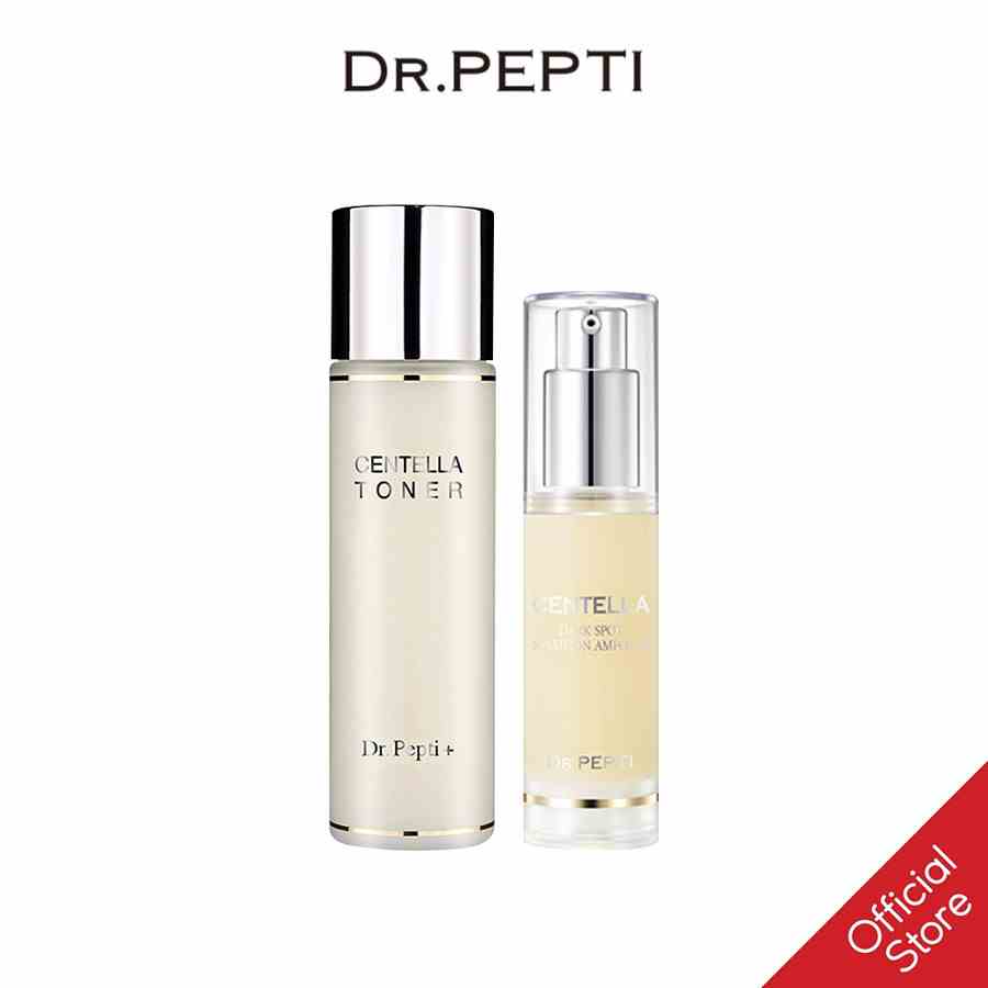 [Combo] Nước Hoa Hồng Dr.Pepti Centella Toner & Tinh chất dưỡng trắng Dr Pepti Centella Dark Spot Solution Ampoule