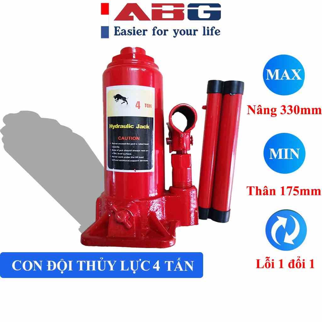 [Mã BMLTB200 giảm đến 100K đơn 499K] Con Đội Thủy Lực ABG Loại 4 Tấn Chất Liệu Thép