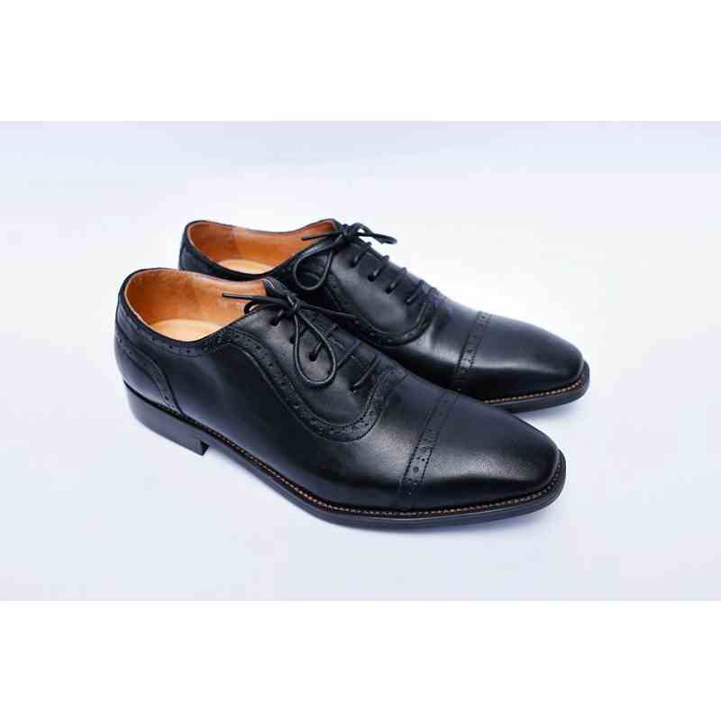 [Mã BMLTB200 giảm đến 100K đơn 499K] Giày Tây MAD Oxford Captoe Black công sở nam da bò cao cấp thời trang