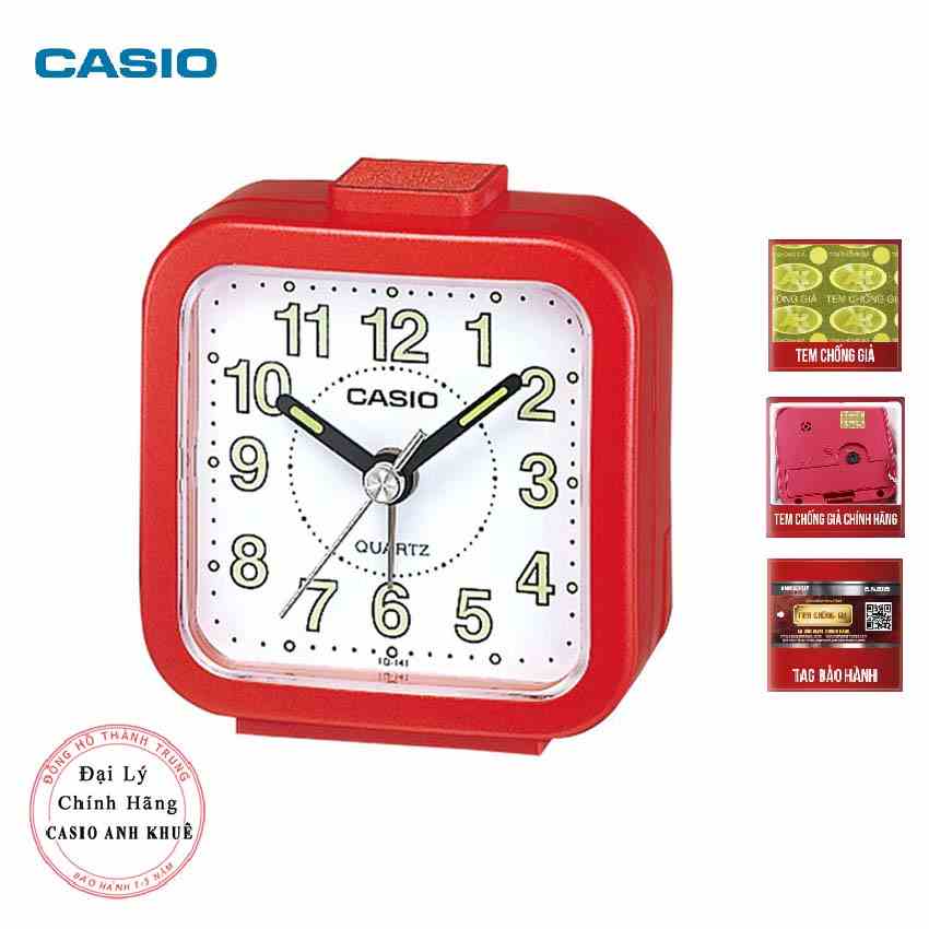 [Mã BMLTB200 giảm đến 100K đơn 499K] Đồng hồ để bàn Casio TQ-141-4DF có báo thức, dạ quang (6.7 x 6.4 x 3.4 cm)