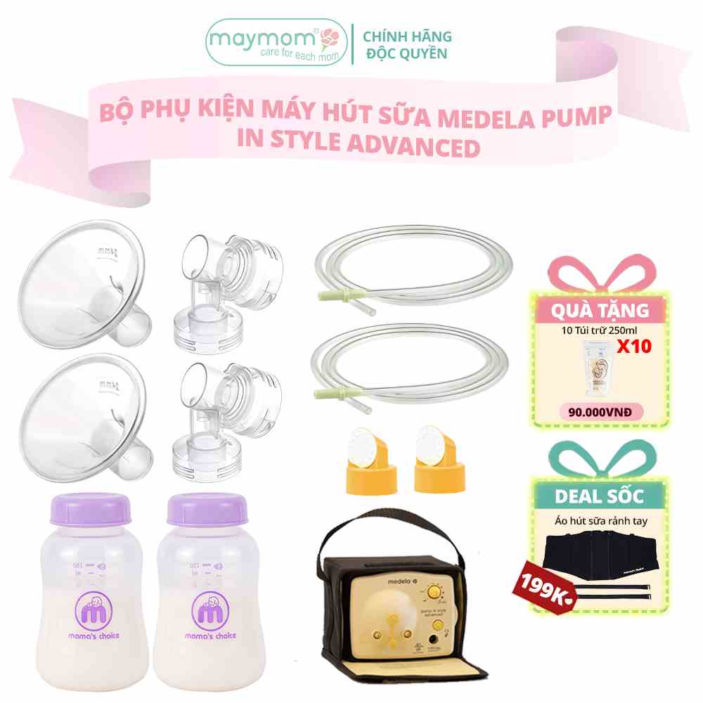 [Mã BMLTA35 giảm đến 35K đơn 99K] Bộ Phụ Kiện Máy Hút Sữa Medela Pump Thương Hiệu Maymom, Phễu Size Từ 10-32mm