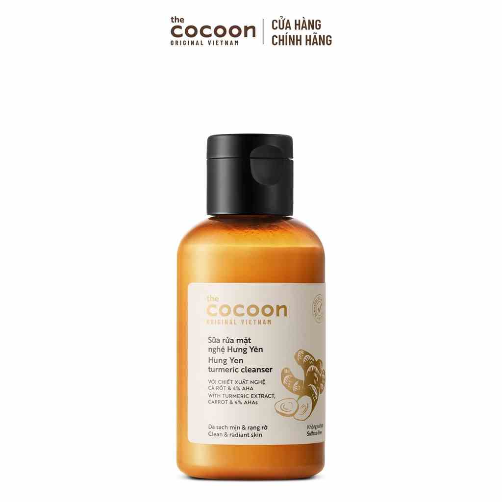 Sữa rửa mặt nghệ Hưng Yên Cocoon giúp da sạch mịn và rạng rỡ 140ml