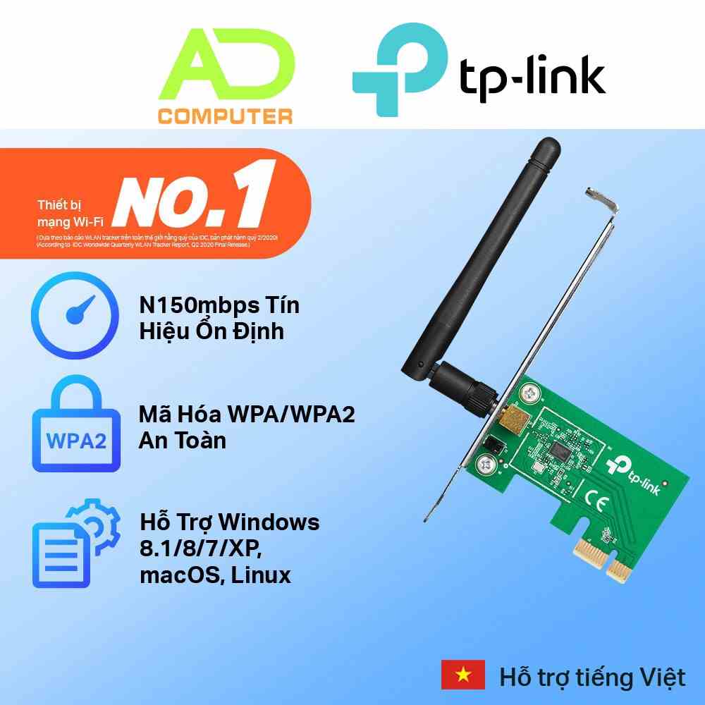 [Mã BMLTB35 giảm đến 35K đơn 99K] Bộ Thu wifi TP-Link PCI Express Adapter Chuẩn N 150Mbps TL-WN781ND -Hàng chính hãng