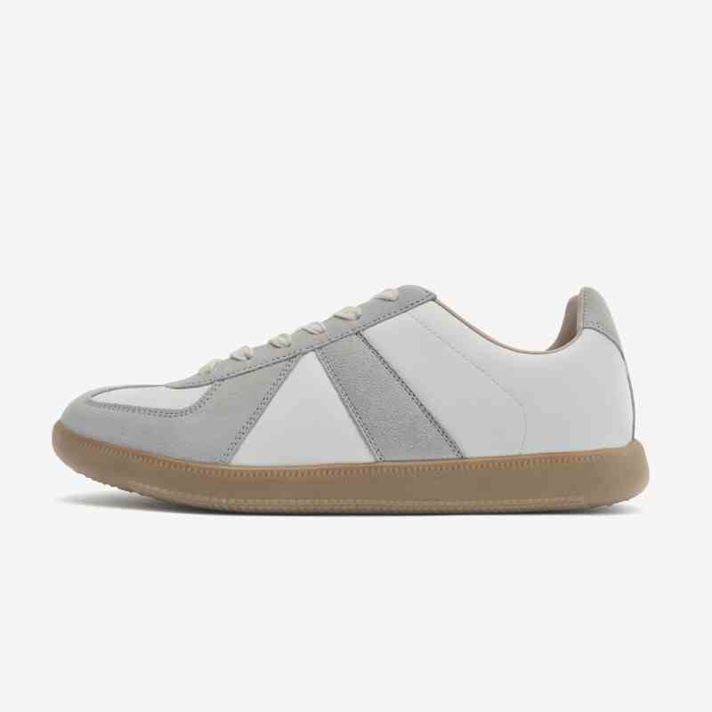 Giày Domba Germany Trainer Trắng-Xám nhạt (White - Light Grey) GT-8123 Nam Nữ  - Phối Đồ Đa Dạng (Váy, Crotop, Quần Jean