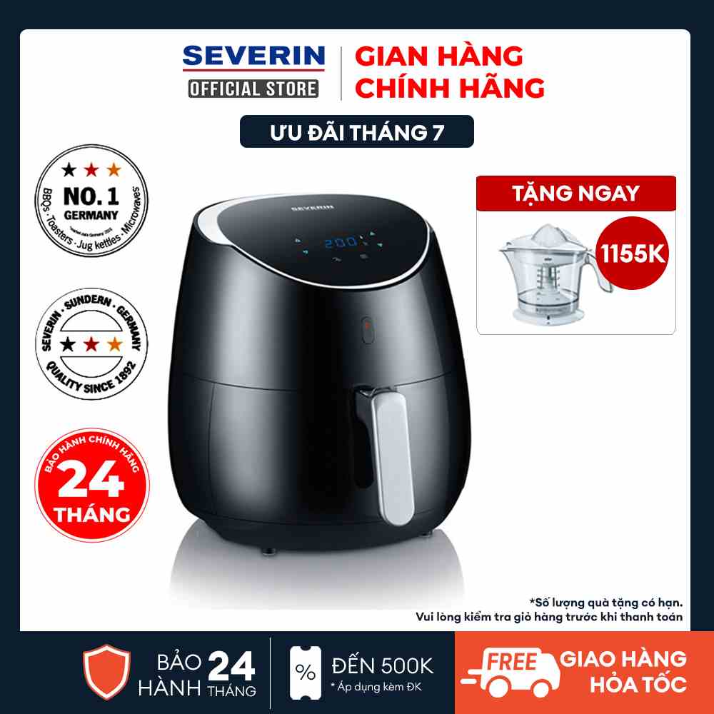 Nồi chiên không dầu Severin FR2445, hàng chính hãng Đức. Dung tích lớn 5L. Hàng chính hãng , bảo hành 24 tháng.