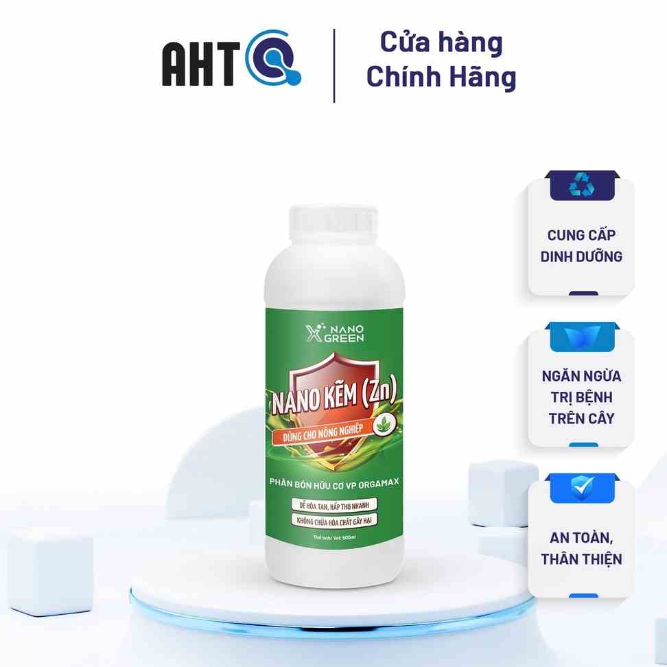 Phân bón nano kẽm (zn) Nano Xgreen cung cấp dưỡng chất ngừa rụng lá, rụng trái, vàng lá, bạc lá, lá bị biến dạng 500ML