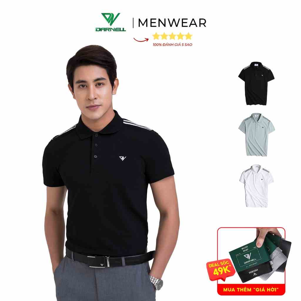 Áo thun polo nam DARNELL tay ngắn kẻ vai chất cotton mềm mại nhẹ thoáng mát slimfit sang trọng DN01