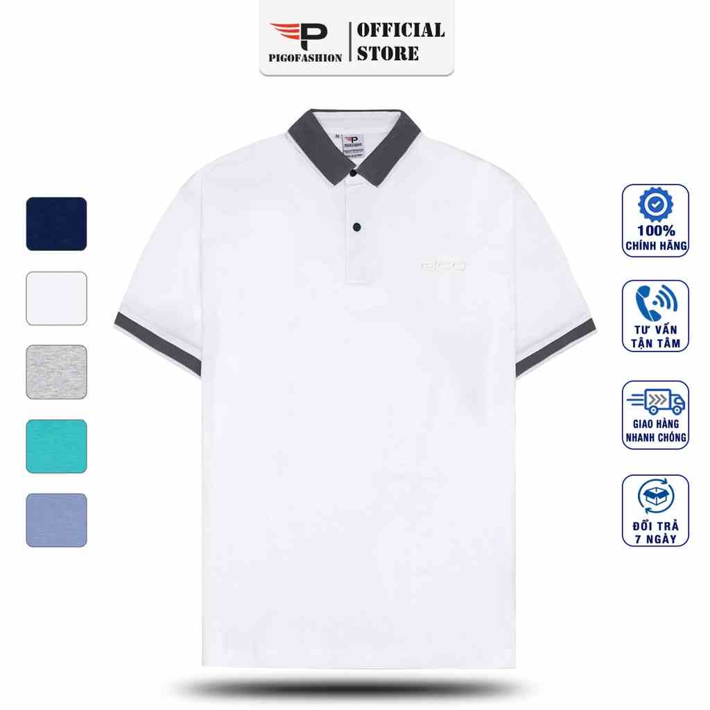 Áo Polo Nam cổ bẻ phối vải cotton 100% siêu mát dáng regular PPL32 Pigofashion