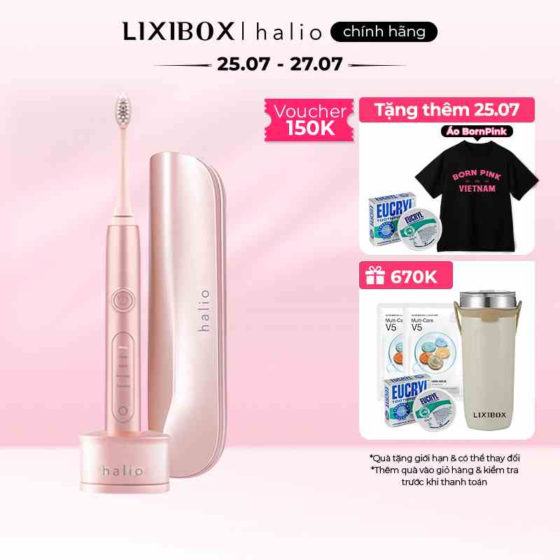 Bàn Chải Điện Halio Sonic Whitening Toothbrush Pro Màu Rose Gold