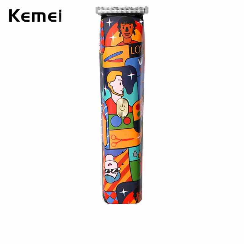 Tông đơ Kemei chữ T không lõi không bị bỏ qua họa tiết graffiti cho nam