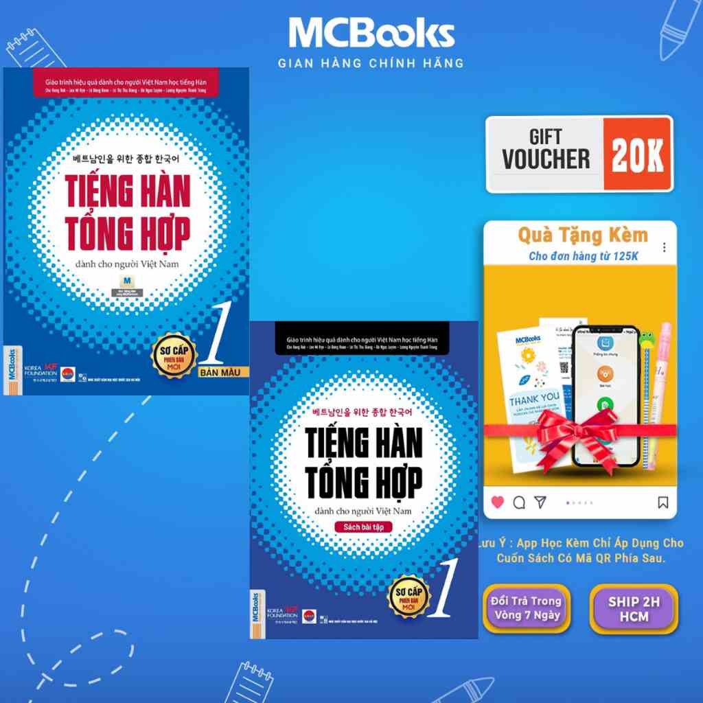 Sách - Trọn Bộ Tiếng Hàn Tổng Hợp Dành Cho Người Việt ( bản màu) Mcbooks