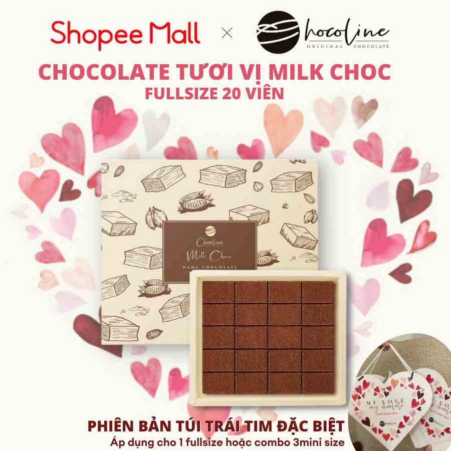 Socola Tươi Chocoline Vị Sữa Milk Choc - Hộp 20 Viên (130gram)