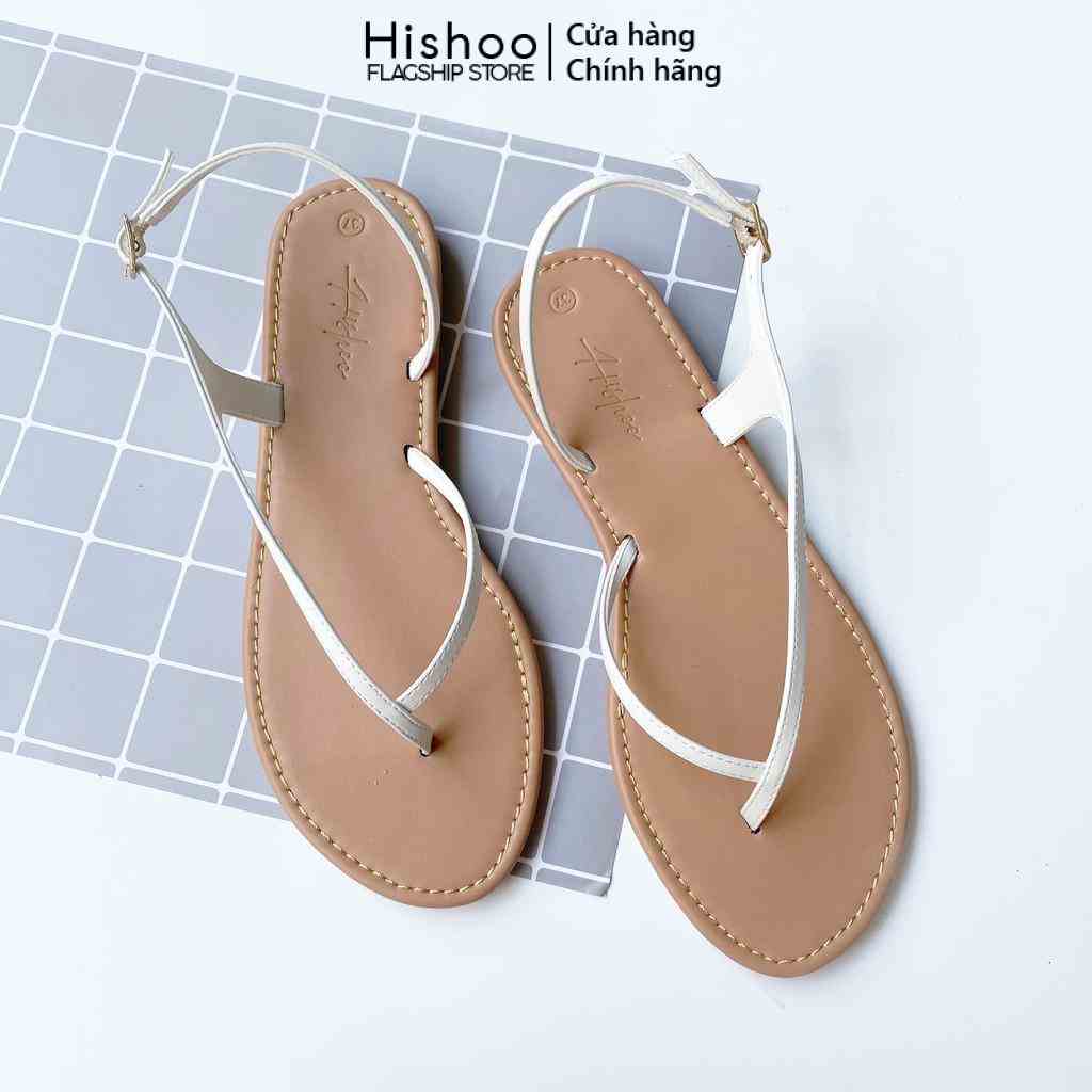 Giày Sandal đi học Xỏ Ngón Nữ Thời Trang biển Dây hậu Mảnh Cao Cấp Hishoo S045