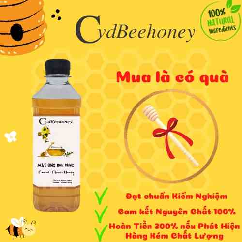 [Mã BMLTB35 giảm đến 35K đơn 99K] Mật Ong Nguyên Chất Hoa Rừng 430ml (600g) Cvdbeehoney