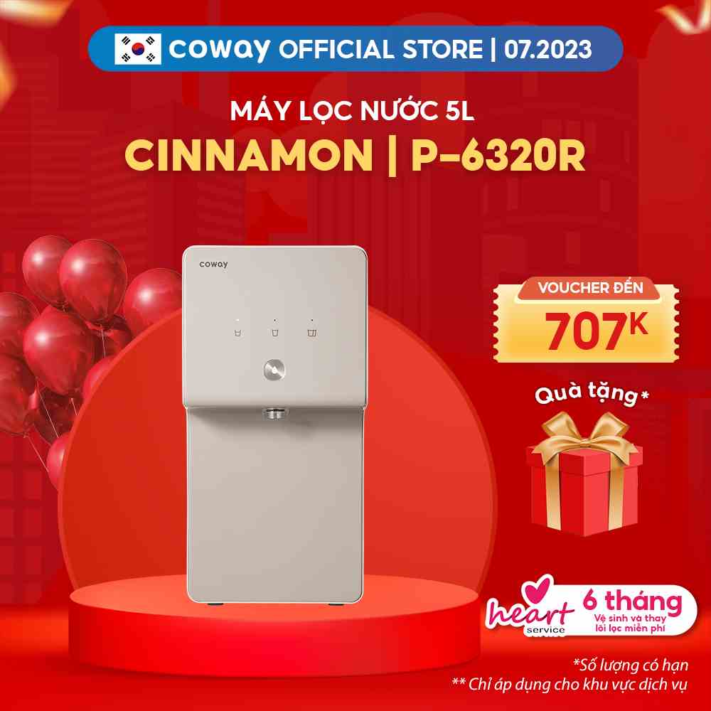 [Mã ELBAU5 giảm 5% đơn 300K] Máy lọc nước Coway Cinnamon P-6320R