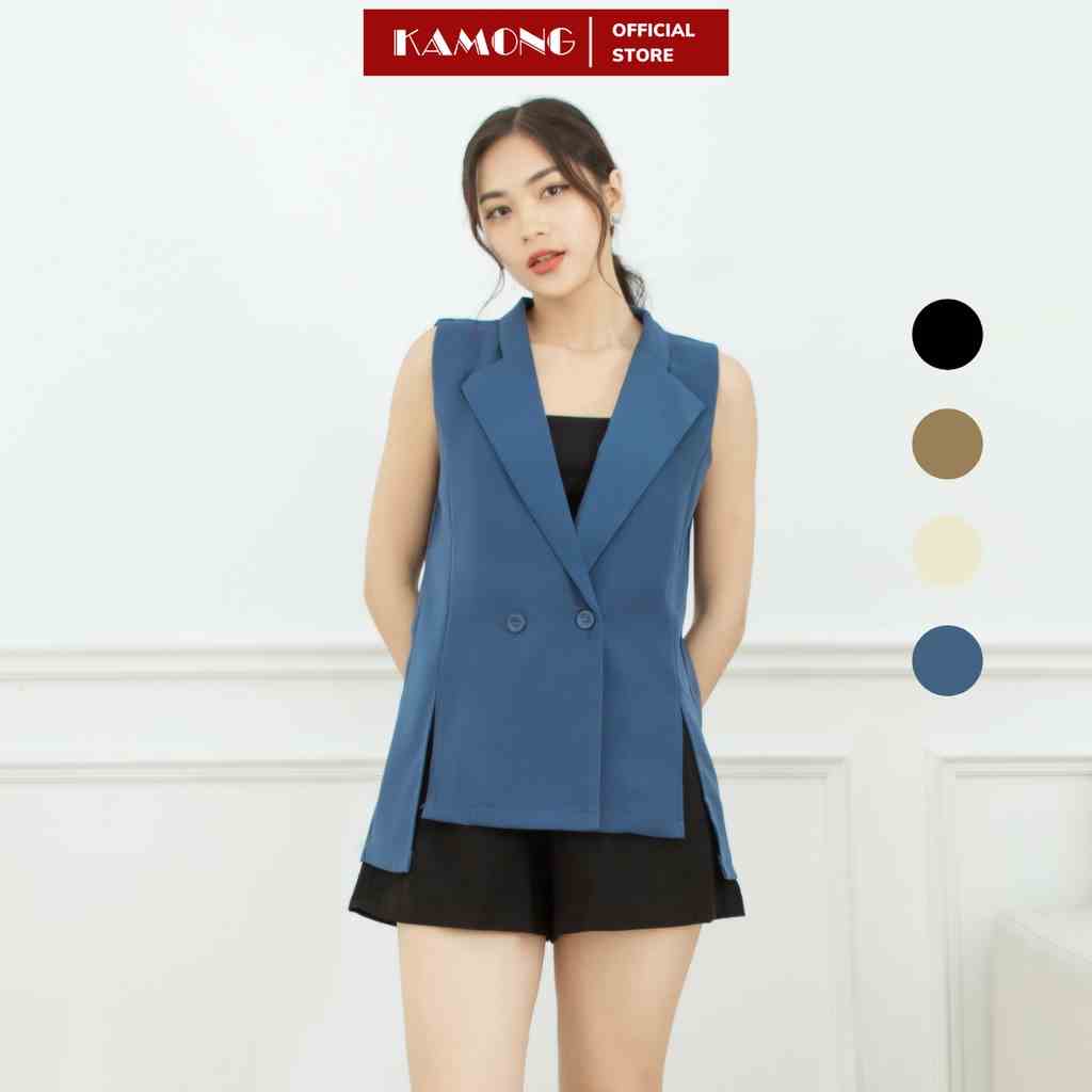 Áo blazer nữ sát nách KAMONG phong cách vest công sở A145