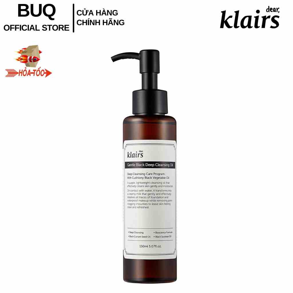 Dầu Tẩy Trang Dear Klairs Gentle Black Deep Cleansing Oil 150ml