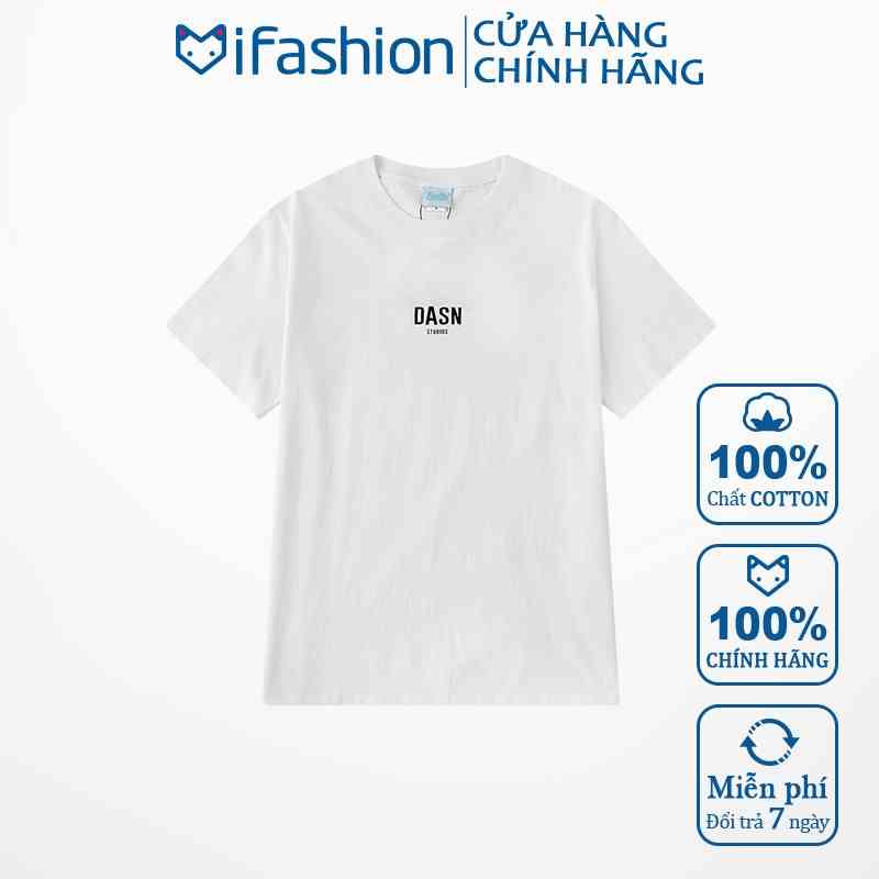 Áo thun tay lỡ iFashion 100% cotton dáng unisex form rộng in chữ DASN studios N023