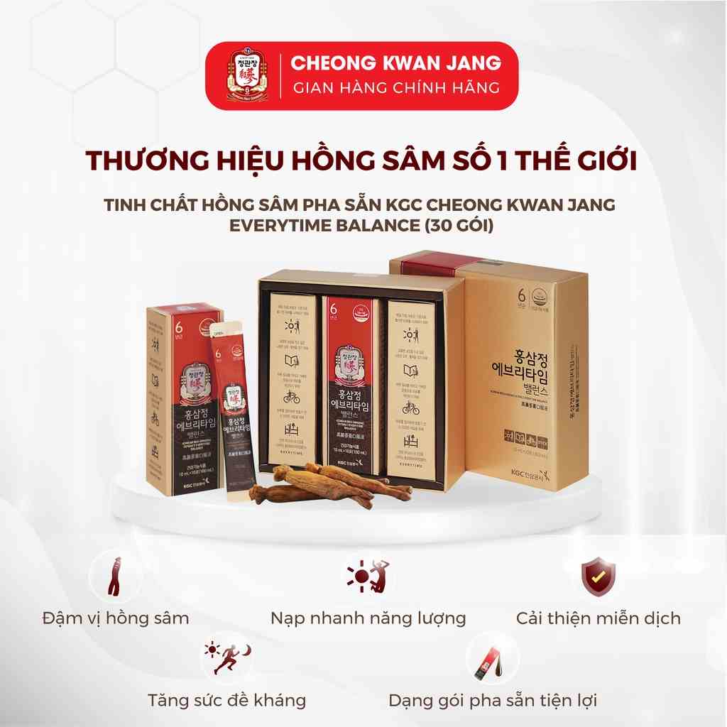 Tinh Chất Hồng Sâm Pha Sẵn KGC Cheong Kwan Jang EveryTime Balance (10 gói, 20 gói, 30 gói)