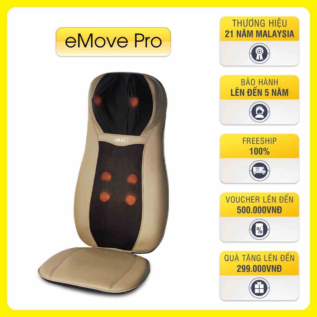 [Mã BMLTA35 giảm đến 35K đơn 99K] Đệm Massage OKIA eMove Pro KWH922