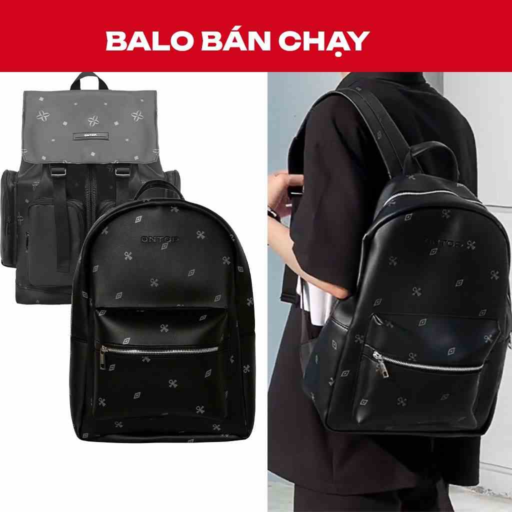 Balo đi học da thời trang màu đen Local Brand ONTOP - Level