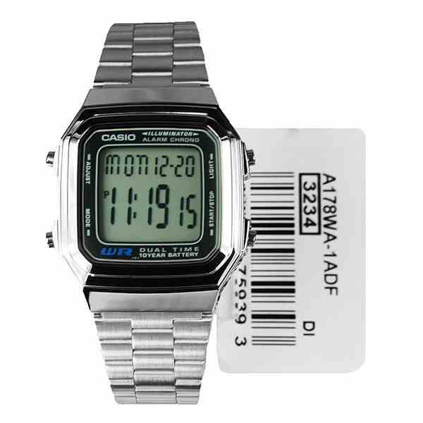 [Mã BMLTA35 giảm đến 35K đơn 99K] Đồng hồ điện tử Casio chính hãng A178, dây kim loại