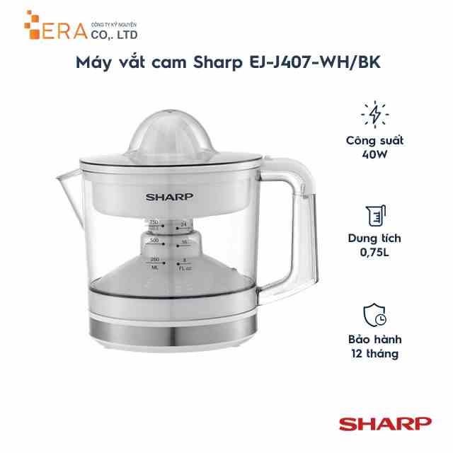 [Mã BMLTA35 giảm đến 35K đơn 99K] Máy vắt cam Sharp EJ-J407-WH/BK