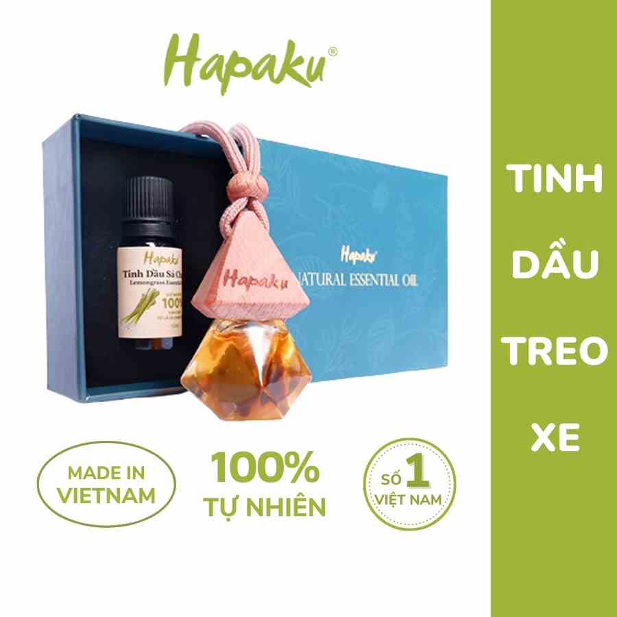 Set Tinh Dầu Sả Chanh Treo Xe Ô Tô Hút Mùi Thư Giãn Nguyên Liệu Tự Nhiên Hapaku