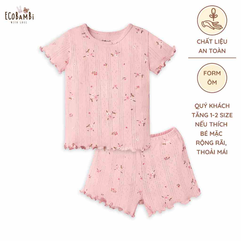 [Mã BMLTB35 giảm đến 35K đơn 99K] Bộ thun cotton TAY NGẮN phong cách Hàn Quốc bé gái EcobambiWithLove