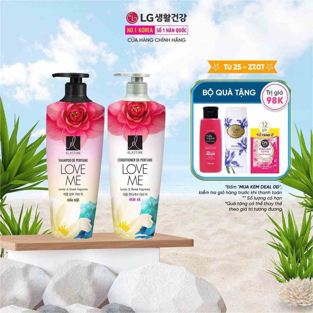 Bộ đôi Dầu gội xả Elastine De Perfume hương nước hoa Love Me 600mlx2